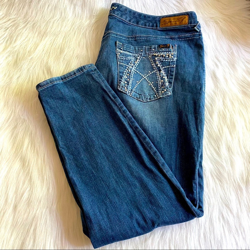 Seven 7 plus size skinny distressed jeans